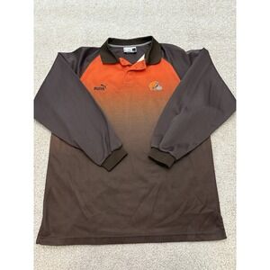 VTG Cleveland Browns Puma 1/4 Snap Long Sleeve Pullover Shirt Size Large NFL